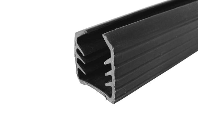Уплотнитель в поручень с пазом 24х24 для стекла 12 мм, EPDM Фk301