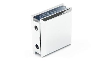 Коннектор для душевой  стена-стекло 45х45 мм, 90°, с двумя отверстиями, цинк, полированный t731 PZn купить в Казани