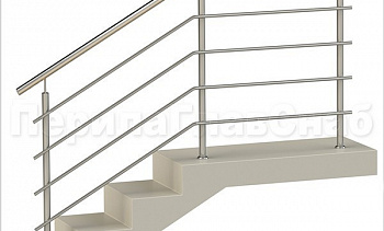 Четыре ригеля на сварке, круглый поручень и круглые стойки для крыльца в Казани. Готовые проекты ПерилаГлавСнаб