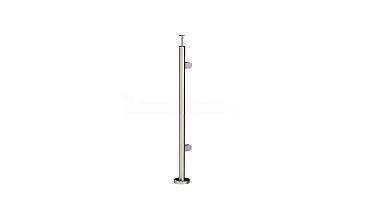 Стойка круглая Ø38.1: 2 штамп. зажимных стеклодержателя, полированная, высота 950 мм (AISI 201) k726-R купить в Казани