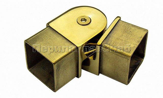 Поворот поручня 40х40 мм, регулируемый, полированный, под золото (AISI 304) Фk366-88 Поворот поручня 40х40 мм, регулируемый, полированный, под золото (AISI 304) Фk366-88