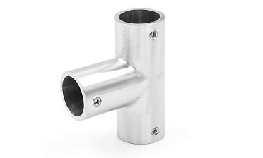 Соединитель-тройник для трубы 19 мм, нержавеющая сталь AISI 304, шлифованная t902 SSS купить в Казани