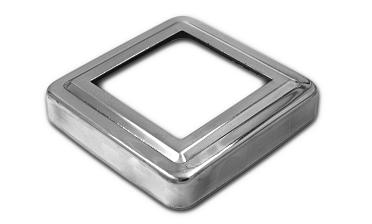 Низ стойки фигурный под трубу 50х50 мм, 83х83х0.5 мм, высота 17 мм, полированный (AISI 304) k375 купить в Казани