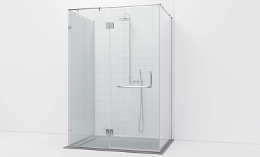 Комплект фурнитуры для душевой перегородки возле стены с дверью и глухими стеклами t571-1 купить в Казани