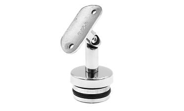 Наконечник палец с алюминиевой системой фиксации на стойке Ø42.4х1.5 мм, регулируемым ложементом под поручень Ø50.8 мм, полированный, литой, нержавеющий AISI 304 k206 купить в Казани