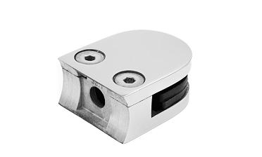 Стеклодержатель литой под стекло 8 мм (4+4 мм), под стойку Ø38.1 мм, (40х22х49), полированный AISI 316 k001-5 купить в Казани