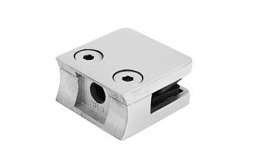 Стеклодержатель литой квадратный с вставками под стекло 8-10 мм (4+4 мм), на стойку Ø38.1 мм, 41х22х42, полированный, (AISI 304) k004-10 купить в Казани