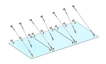 Комплект фурнитуры для козырька 1800х3700 (на вантах/тягах) k671-18-37 купить в Казани