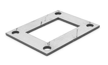 Фланец прямоугольный нержавеющий 100х80 (под трубу 40x60) Ф-0533 купить в Казани