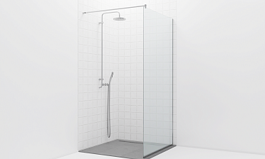 Стационарная душевая перегородка на профиле t581-1 купить в Казани