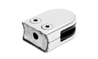 Стеклодержатель штампованный полированный под стекло 10 мм, под стойку Ø38.1 мм, (AISI 304) 40х22х53 k038-10 купить в Казани