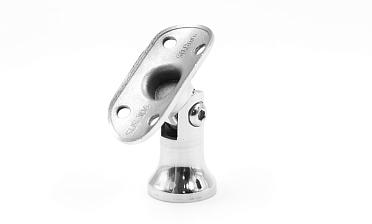 Наконечник стойки "колокольчик" на плоскость, с регулируемым ложементом под поручень Ø50.8 мм, литой, полированный, нержавеющий AISI 304, k203-3 купить в Казани