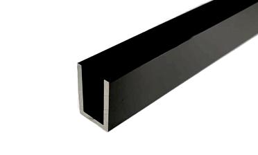П-образный профиль 19x13, L=2200, под стекло 8 мм, алюминий анодированный в черный глянцевый t756 AND BL купить в Казани