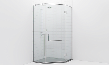 Комплект фурнитуры для трапециевидной душевой перегородки на профиле с угловой штангой t553-1 купить в Казани