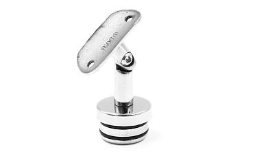 Наконечник палец с алюминиевой системой фиксации на стойке Ø38.1х1.5 мм, регулируемым ложементом под поручень Ø50.8 мм, полированный, литой, нержавеющий (AISI 304) k204 купить в Казани