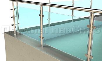 Кровельное ограждение из нержавеющей стали со стеклами в Казани. Готовые проекты ПерилаГлавСнаб