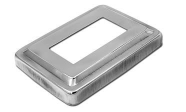 Низ стойки фигурный под трубу 31х61 мм, 105х75х0.4, высота 16 мм, полированный (AISI 304) k377 купить в Казани