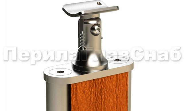 Дизайнерская плоская комбинированная стойка в сборе из шлифованной нержавеющей стали и древесины дуба с четырьмя ригеледержателями k742-2 2