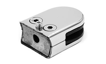 Стеклодержатель штампованный под стекло 10 мм (5+5 мм), под стойку Ø38.1 мм (39х24х55), полированный (AISI 304) k538-10 купить в Казани