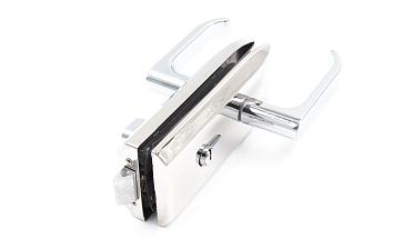 Замок для стеклянной двери с нажимной ручкой, евроцилиндр односторонний ключ/защелка, с ответной частью на стекло, полированный t155 PSS купить в Казани