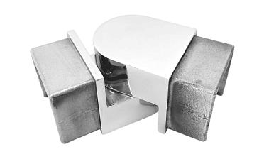 Отвод для поручня с пазом 40х40 мм, шарнирный, полир., (AISI 304) k546-2 купить в Казани