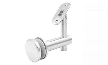 Выносной держатель поручня на стекло 8-20 мм, регулируемый, с ложементом, шлифованный, (AISI 304) k241 купить в Казани