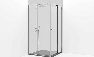 Комплект фурнитуры для раздвижной угловой душевой перегородки, две двери, на профиле t554-1 купить в Казани