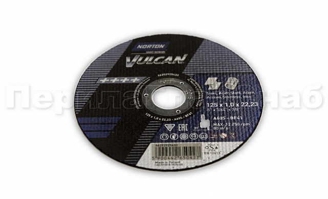 Диск отрезной Norton 125х1,0х22 по нерж/мет. Ф-1137 Диск отрезной Norton 125х1,0х22 по нерж/мет. Ф-1137