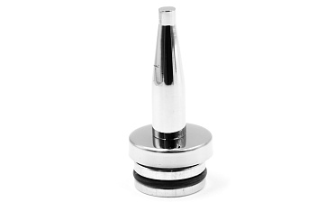 Наконечник палец (солдатик) с системой фиксации из алюминия в стойке Ø38.1х1.5 мм, полированный, нержавеющий (AISI 304) k041-2 купить в Казани Наконечник палец (солдатик) с системой фиксации из алюминия в стойке Ø38.1х1.5 мм, полированный, нержавеющий (AISI 304) k041-2 купить в Казани