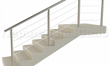 Заполнение из 4х тросиков (тросик в оболочке) для крыльца в Казани. Готовые проекты ПерилаГлавСнаб