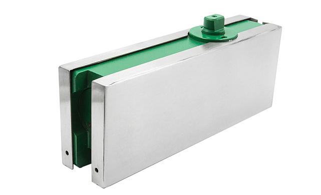 Фитинг нижний со встроенным доводчиком для стеклянной двери до 80 кг, шлифованный t185-2 SSS   2