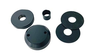 Комплект торцевого крепления несущего стекла, гайка-шайба Ø50х10х18 мм с внутренней резьбой М16, порошковая покраска RAL 9005 мат, AISI 304 Фk277-6-П купить в Казани