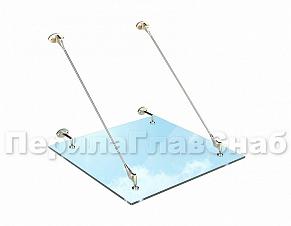 Готовые цельностеклянные козырьки купить в Казани