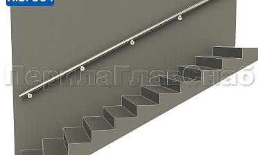 Готовый пристенный поручень с 5 держателями, длина 3700 мм (AISI 304) k730-37 купить в Казани