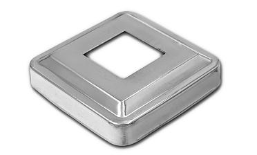 Низ стойки фигурный под трубу 25х25 мм, 66х66х0.4, высота 16 мм, полированный (AISI 304) k374 купить в Казани