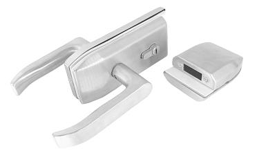 Замок с нажимной ручкой и притвором, евроцилиндр односторонний ключ/защелка, с ответной частью на стекло, шлифованный t155-3 SSS  купить в Казани