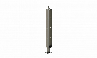 Стойка эксклюзивная квадратная с 3 отверстиями под ригель, крепление в пол, регулируемый ложемент (AISI 304) k785 купить в Казани