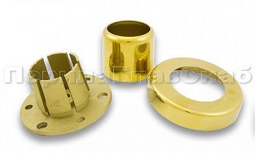 Цанга под трубу Ø38.1 мм, полированная #600, AISI 304, 3 отв. Ø7 мм, 3 отв. Ø9 мм, под золото Фk026-88 купить в Казани