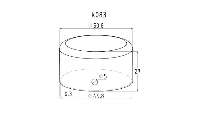 Заглушка под пластиковый (деревянный) поручень Ø49х0.4 мм полированная (AISI 304) k083 2