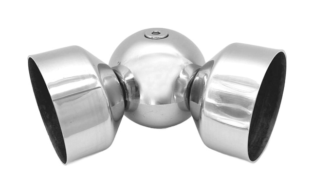 Поворот дер./пласт. поручня Ø49х0.8 мм, полированный, (AISI 201) k053-4 Поворот дер./пласт. поручня Ø49х0.8 мм, полированный, (AISI 201) k053-4