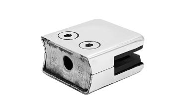 Стеклодержатель штампованный, под стекло 10 мм (5+5 мм), квадратный под стойку Ø38.1 мм (40х24х48 ) полированный AISI 304 k351-10 купить в Казани