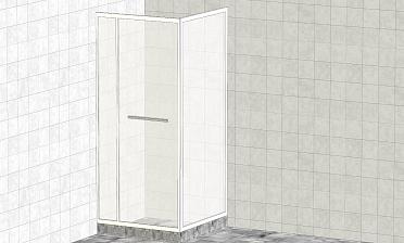 Комплект душевой с внутренней подвижной дверью, толщина стекла 8мм, 900х900х2000, aisi 304, полированная t470 PSS купить в Казани