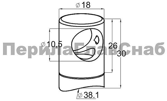 Ригеледержатель на стойку Ø38.1х10 мм (10.5 мм), полированный, литой (AISI 304) k082 2