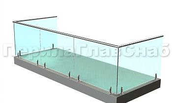 Балконные ограждения из стекла на министойках в Казани. Готовые проекты ПерилаГлавСнаб