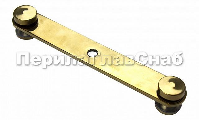 Стеклодержатель пластинчатый 3хМ8, по центрам 170х5 мм, полированный, шайбы 5 мм литые, под стекло 6-12 мм, (AISI 304), под золото Фk023-88 2