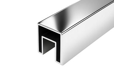 Труба 40х40 мм с пазом 24 х 24 под стекло, AISI201 #600 k856-3 купить в Казани