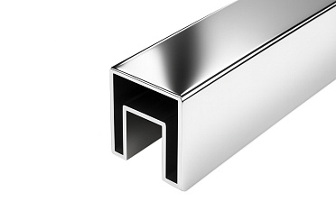 Труба 40х40 мм с пазом 24 х 24 под стекло, AISI201 #600 k856-3 купить в Казани