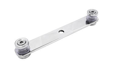 Стеклодержатель пластинчатый 3хМ8, по центрам 170х5 мм, полированный, шайбы 5 мм штамп., под стекло 6-12, (AISI 316) k023-7 купить в Казани