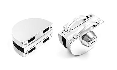 Замок для стеклянной двери с ответной частью на стекло, без вырезов, нержавеющая сталь AISI 201, полированная t109-201 PSS купить в Казани