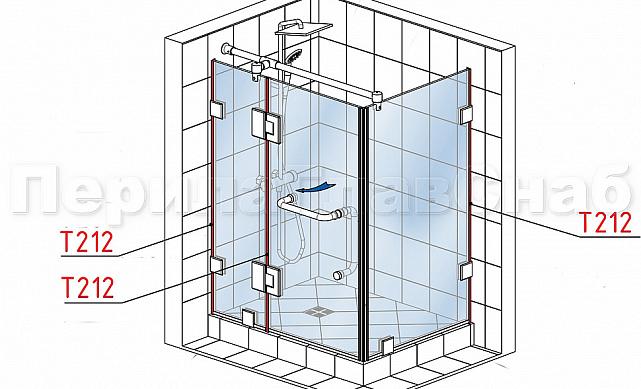 Уплотнитель для стекла в душевую кабину 8 мм, дверь-стекло 2200 мм t212 2